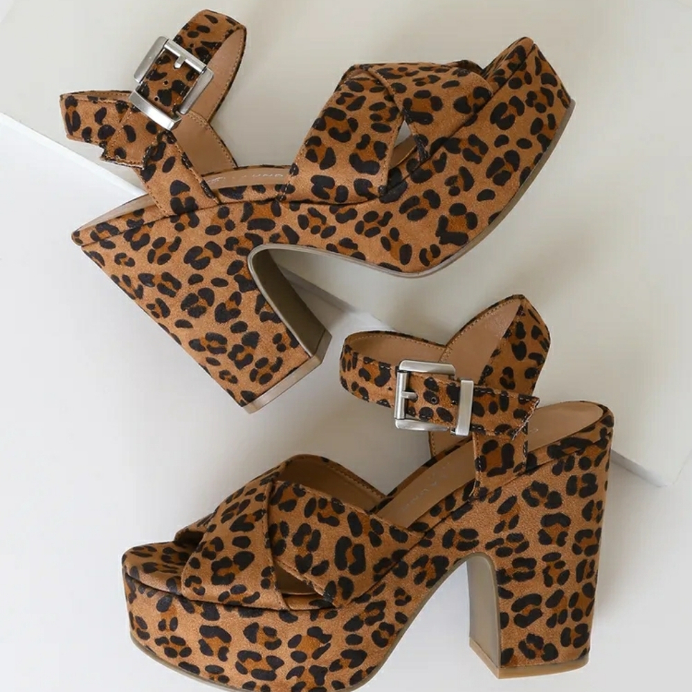 Leopard Suede Platform Heels